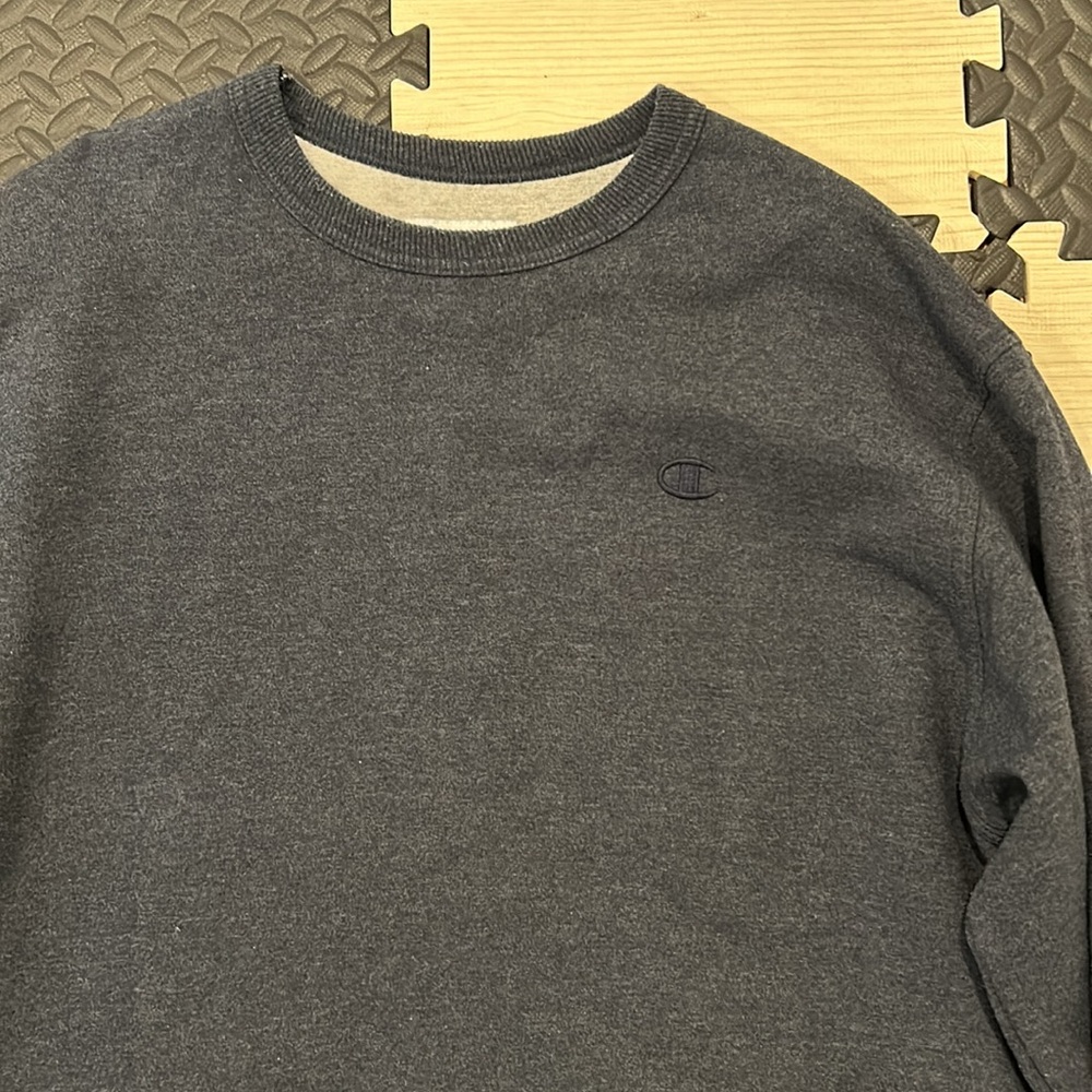 Champion Mens Blue Basic Logo Pull Over Sweatshirt - image 5